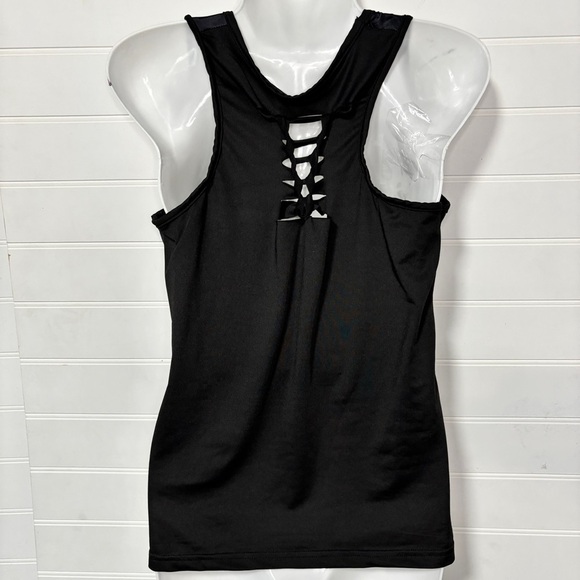 Butterfly Skull Tank Top Shirt w/ rip tied razor back, size M ~ goth, punk, emo - Picture 4 of 8
